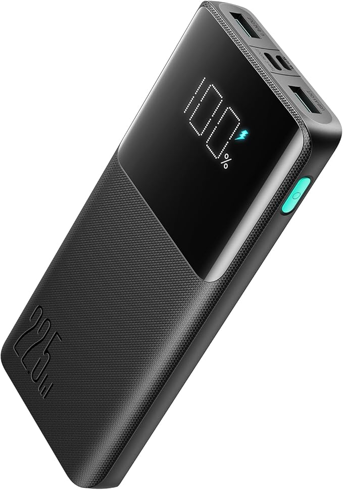 Joyroom JR-QP191 22.5W 10000mAh Power Bank with Large Digital Display, Supports PD3.0 and QC3.0 - Black